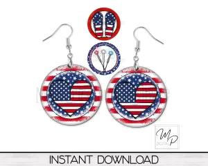 Patriotic July 4th PNG BUNDLE, Digital Download for Sublimation of Round Blanks