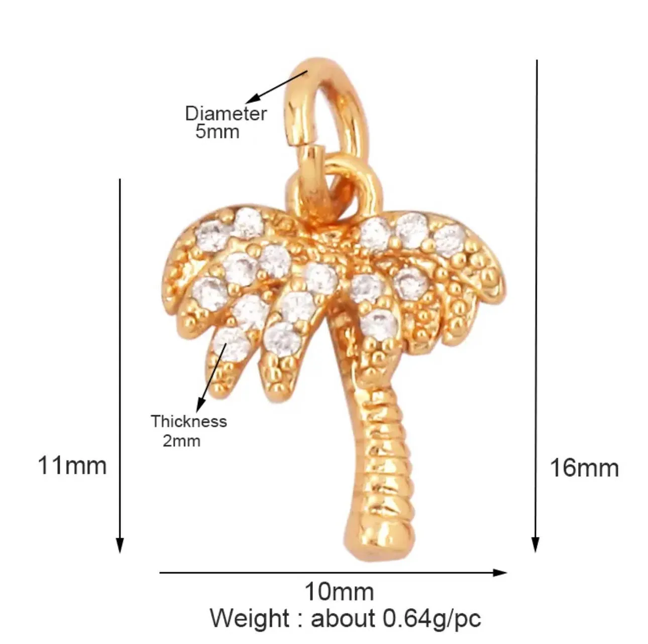 Pave Palm Charm For Charm Bar & Charm Necklace