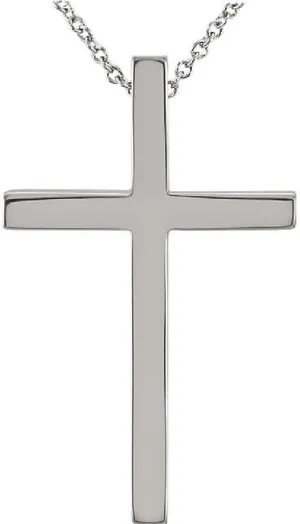 Platinum Cross Necklace with Hidden Bale for Women