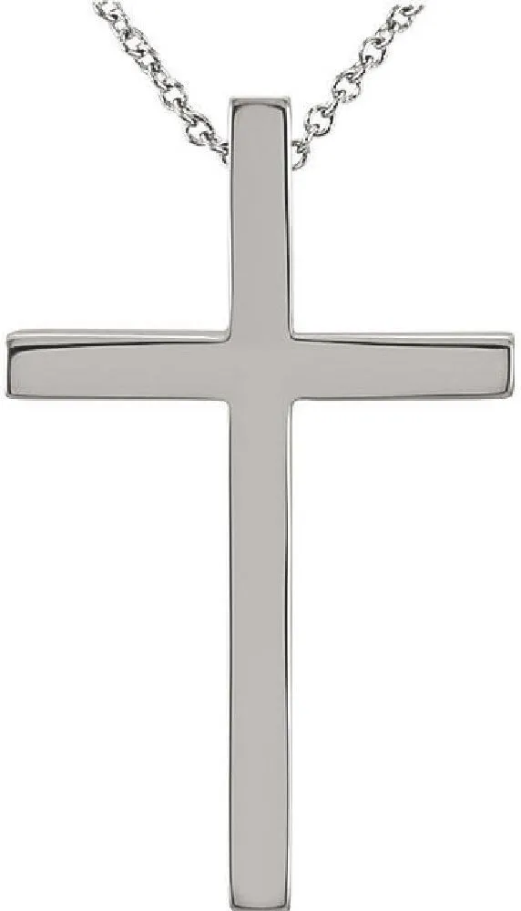 Platinum Cross Necklace with Hidden Bale for Women