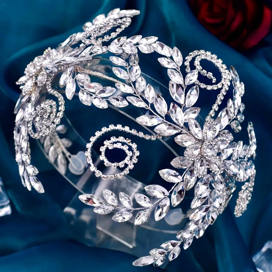 "Rivera" - Silver Crystal Bridal Headdress