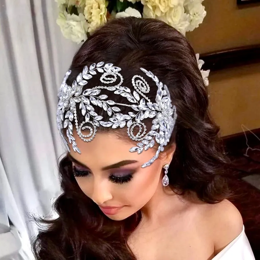 "Rivera" - Silver Crystal Bridal Headdress