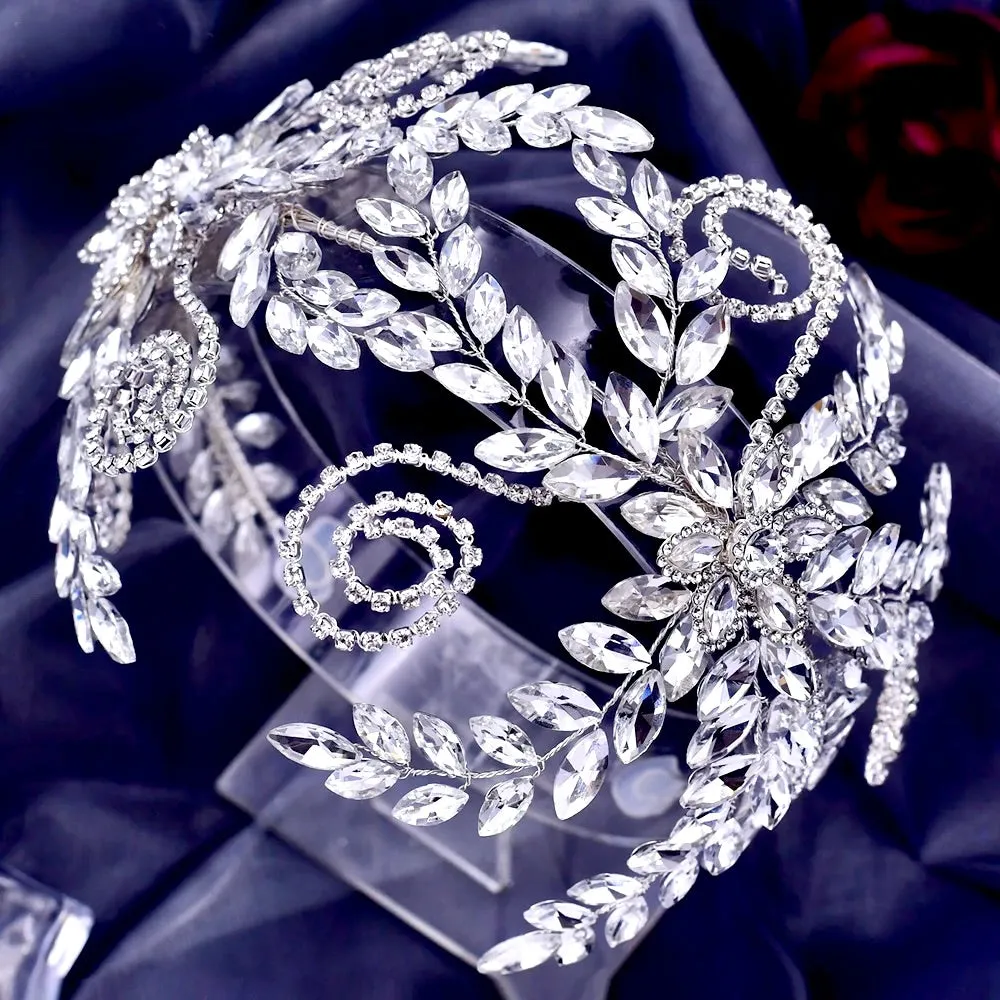 "Rivera" - Silver Crystal Bridal Headdress