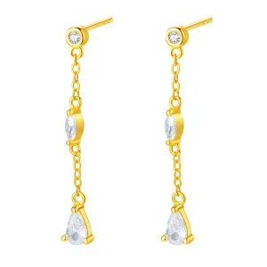 Radiant Drop Earrings Sterling Silver Gold