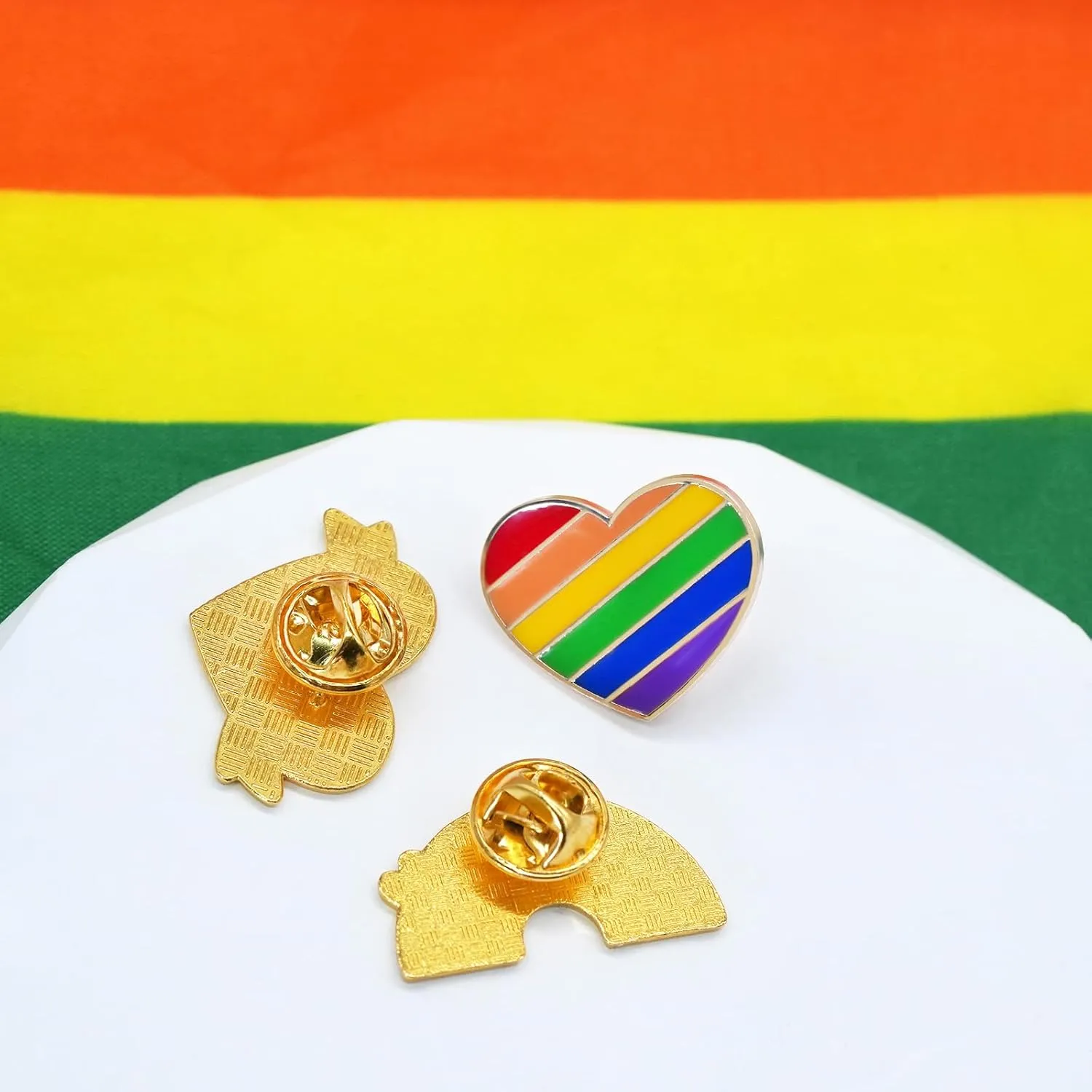 Rainbow Pride Pins LGBT Heart Enamel Pins Pride Gay Lesbian Trans Brooch Set
