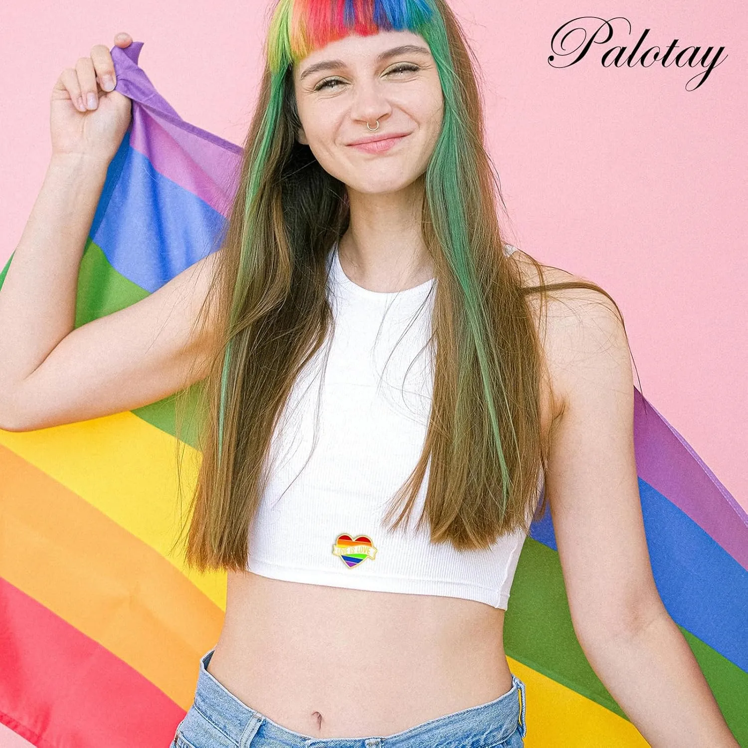 Rainbow Pride Pins LGBT Heart Enamel Pins Pride Gay Lesbian Trans Brooch Set