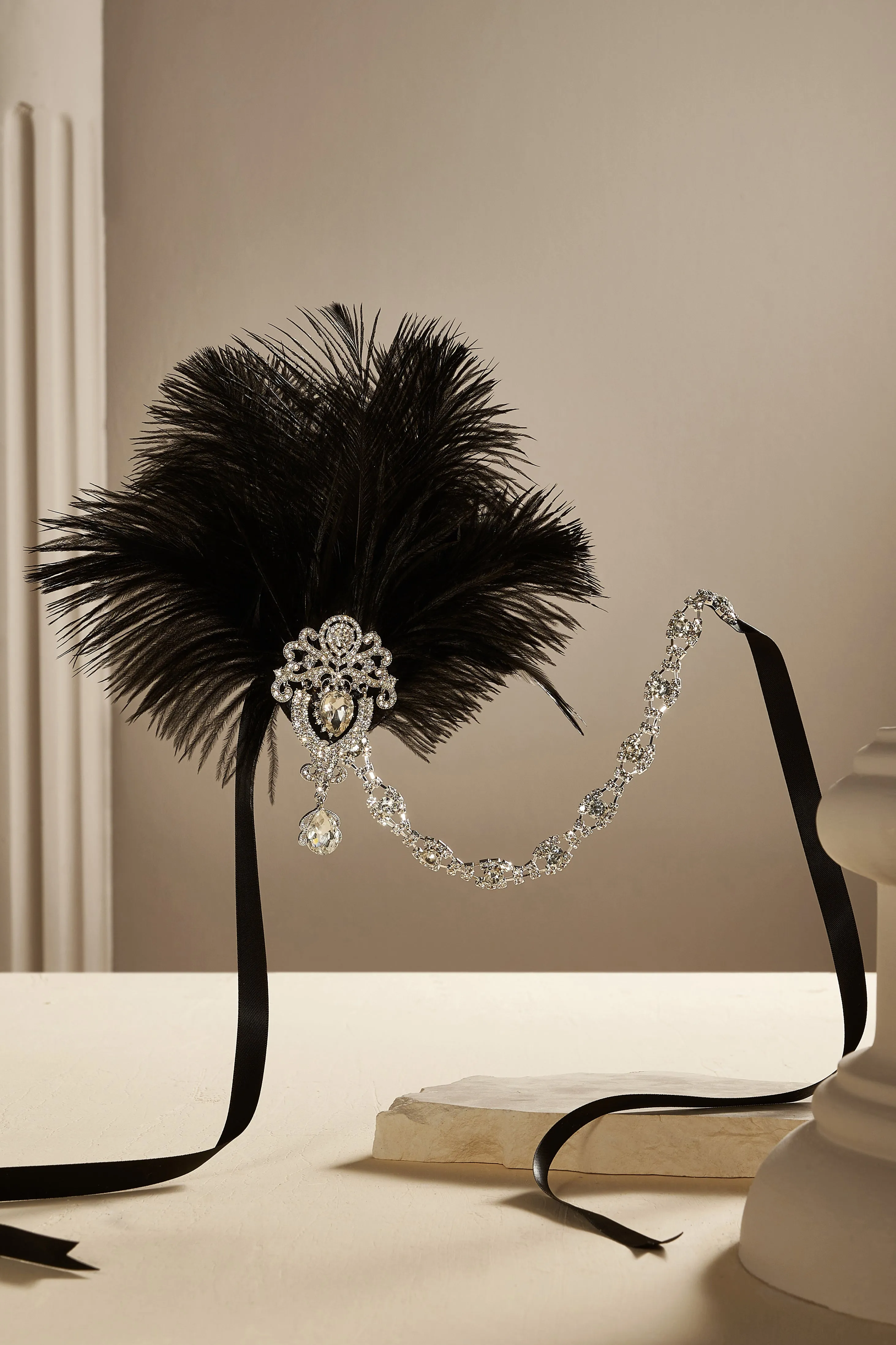 Retro Ostrich Feather Headband