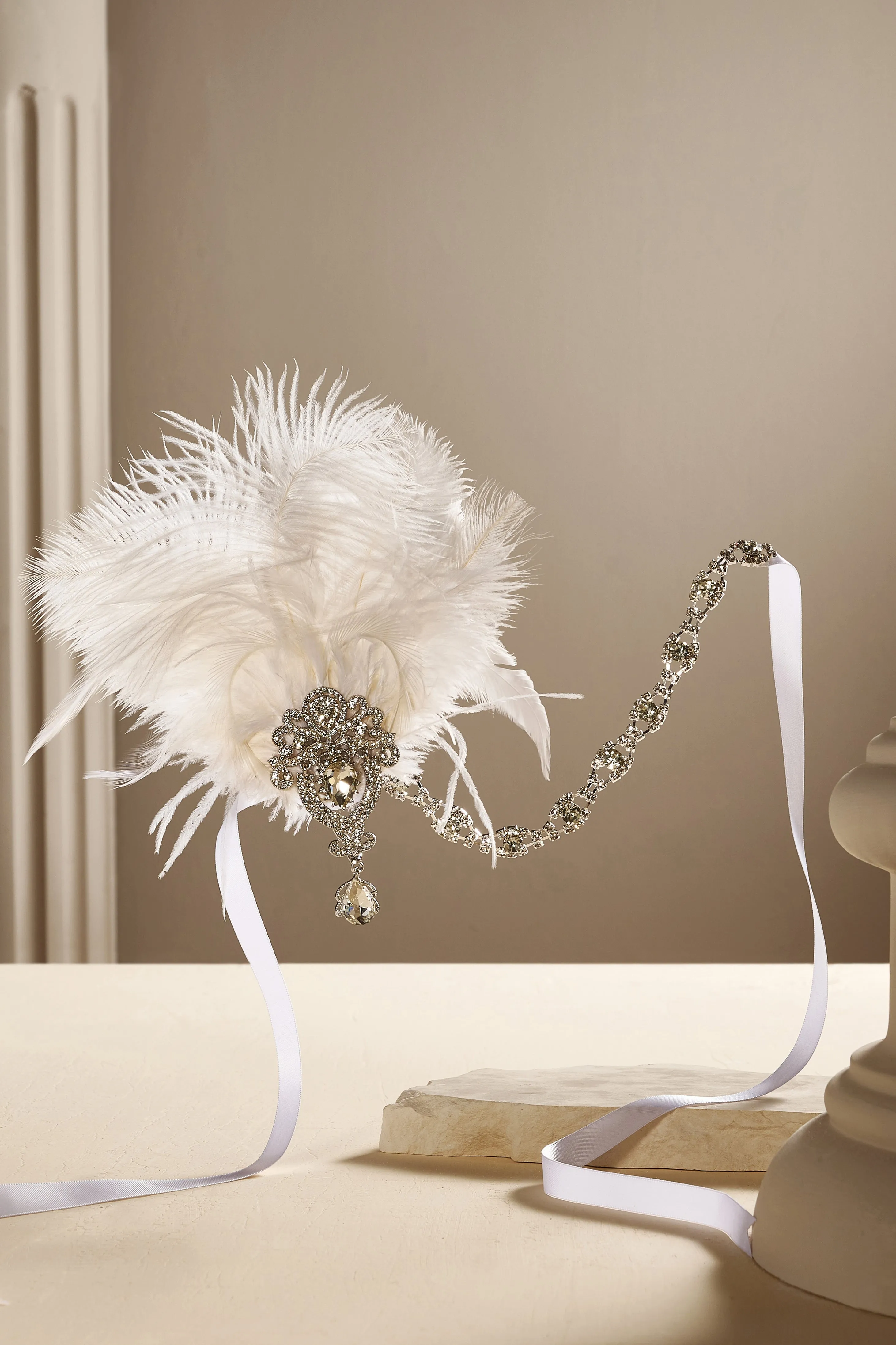 Retro Ostrich Feather Headband