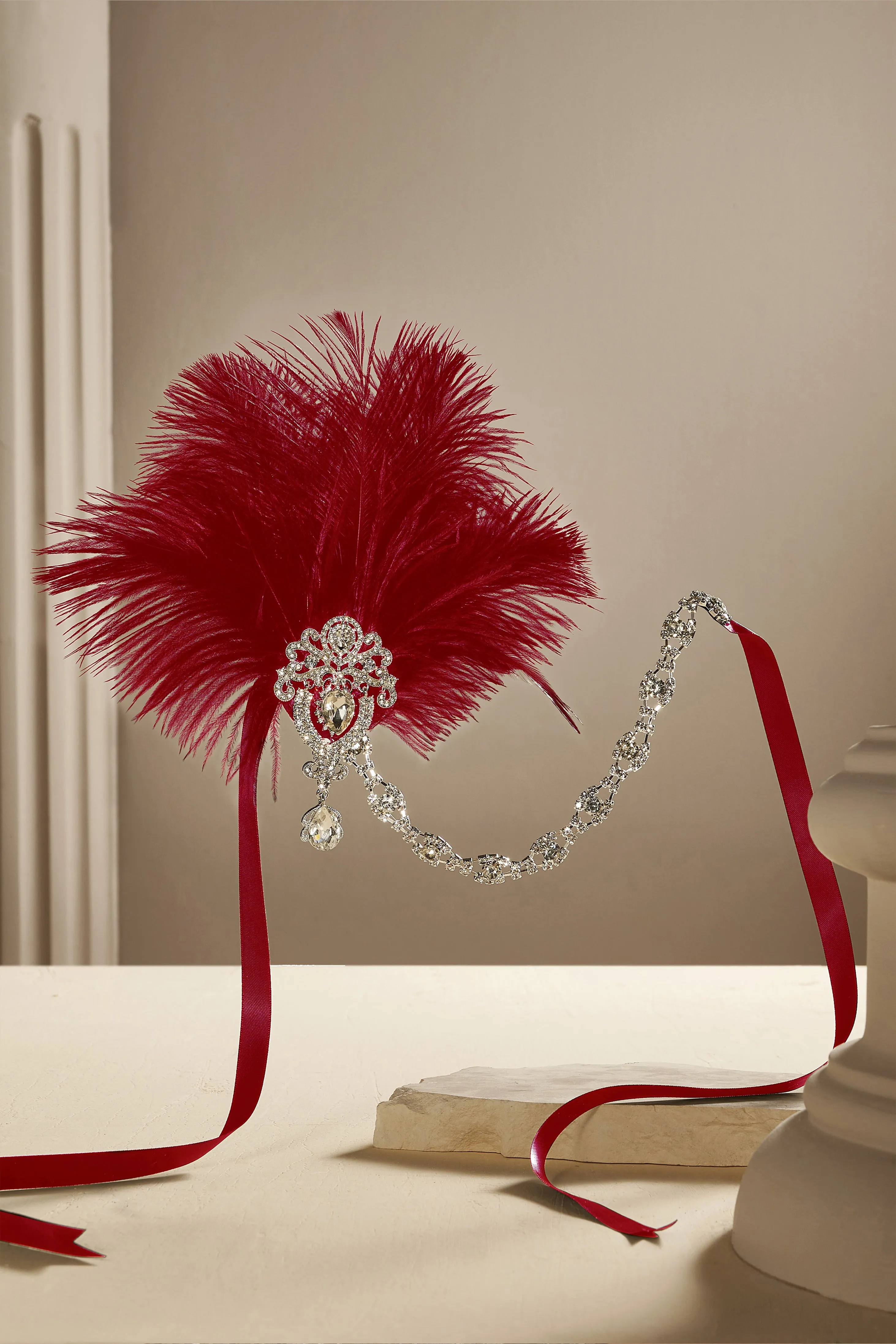 Retro Ostrich Feather Headband