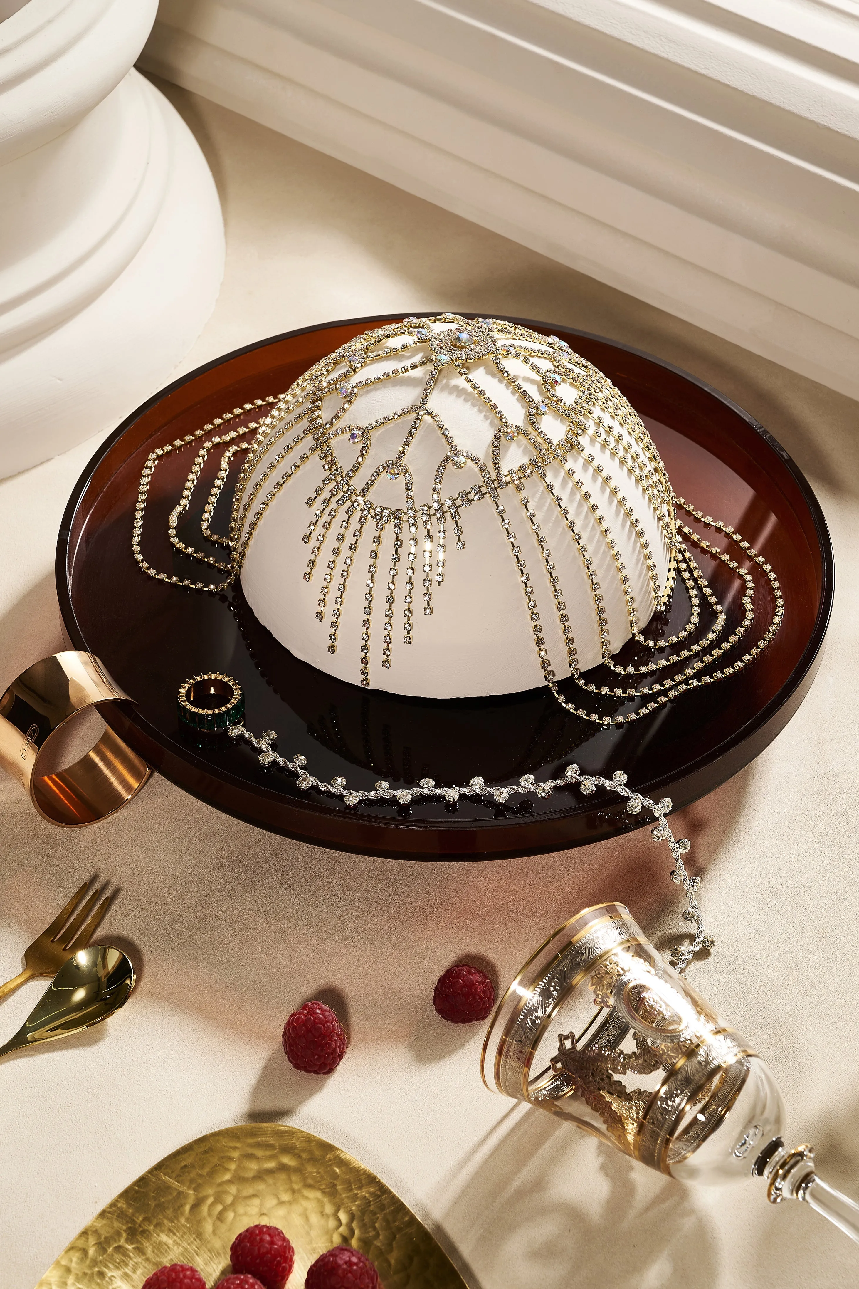 Rhinestone Chain Cage Headpiece