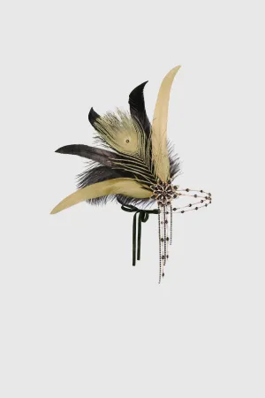 Rhinestone Chain Feather Headband
