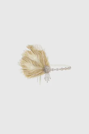 Rhinestone Chain Feather Headpiece
