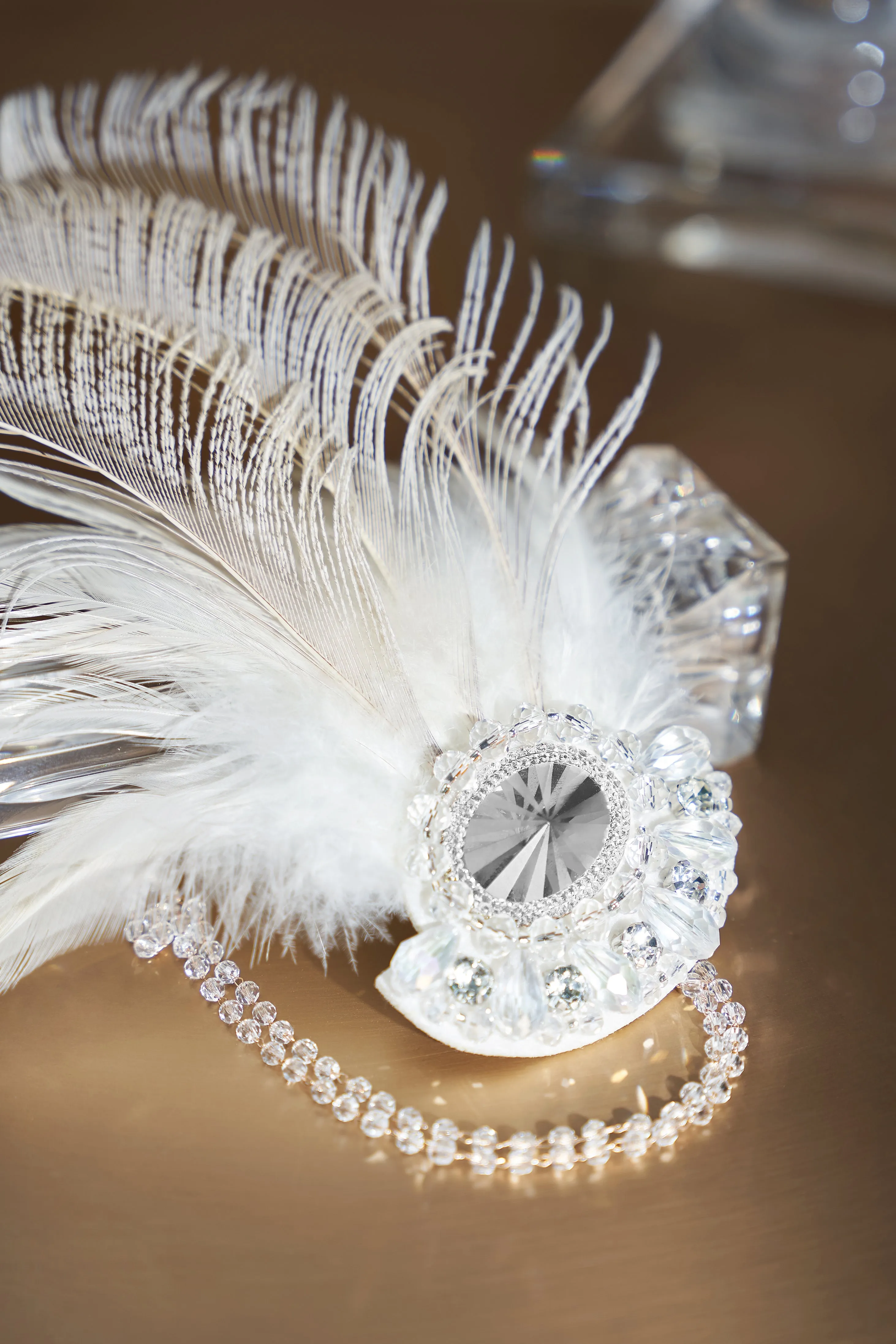 Rhinestone Peacock Feather Headband