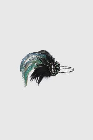 Rhinestone Peacock Feather Headband