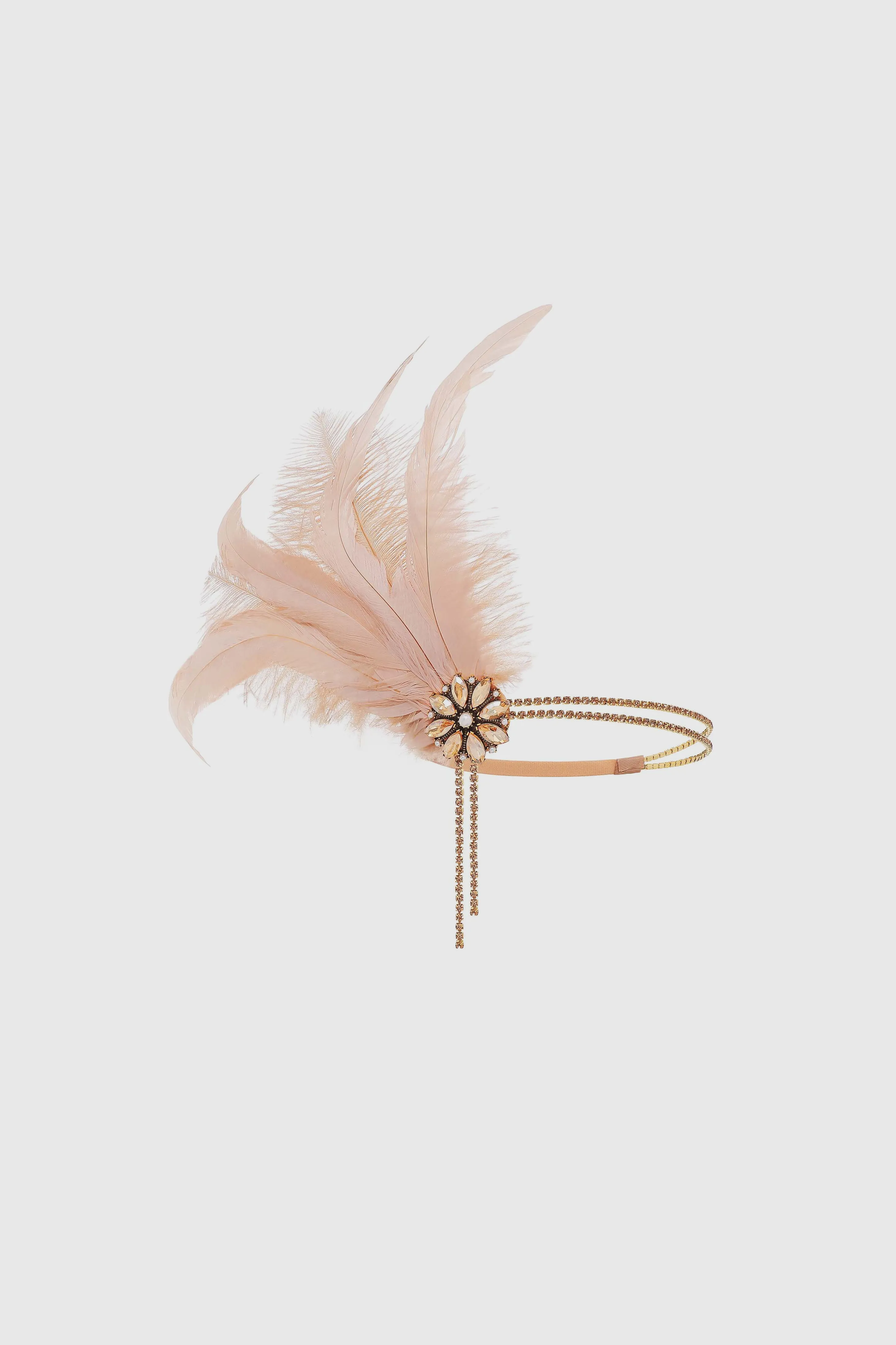 Rhinestone Studded Feather Headband