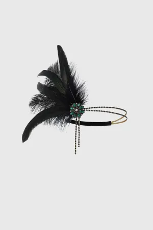 Rhinestone Studded Feather Headband