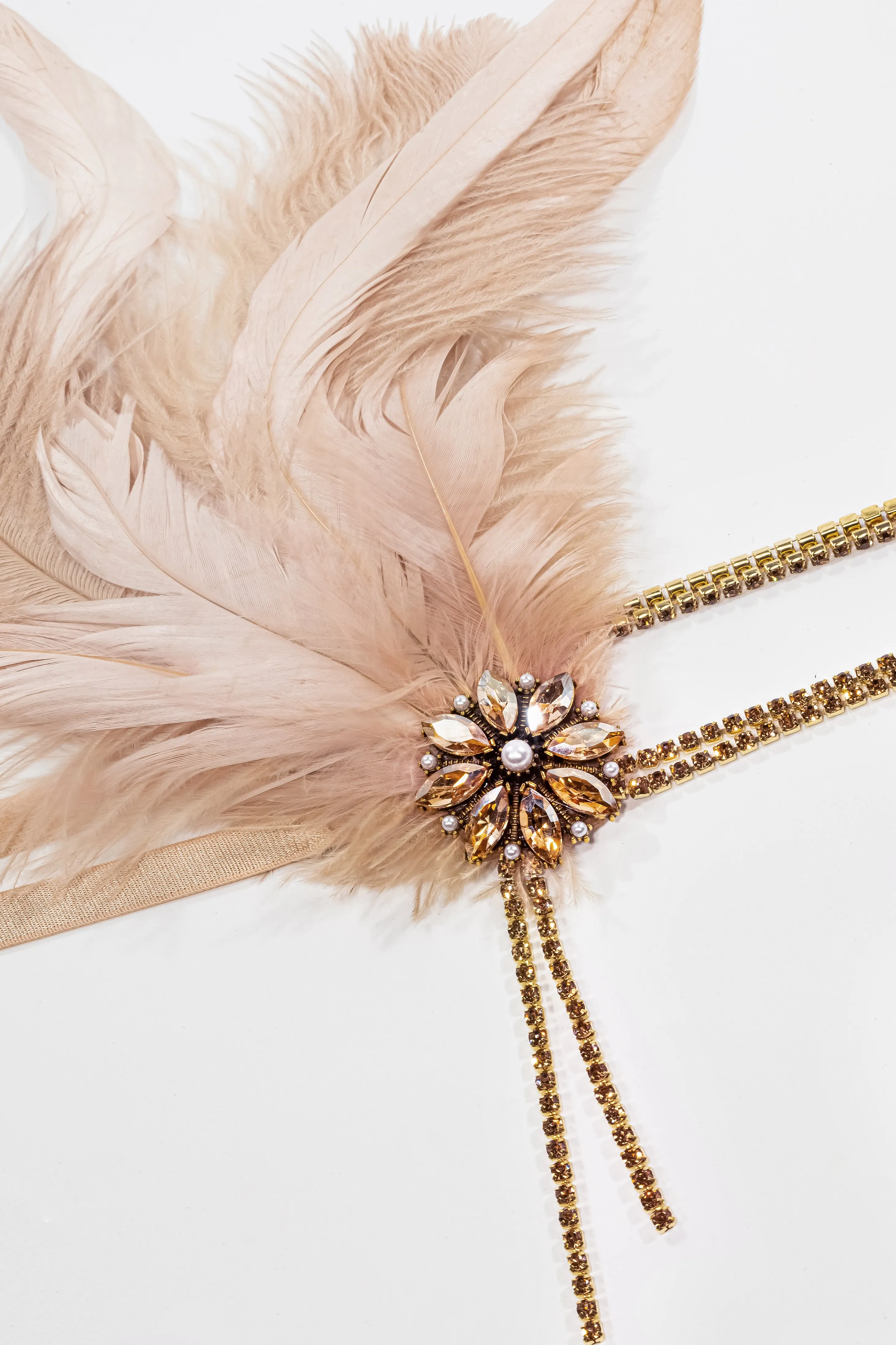 Rhinestone Studded Feather Headband