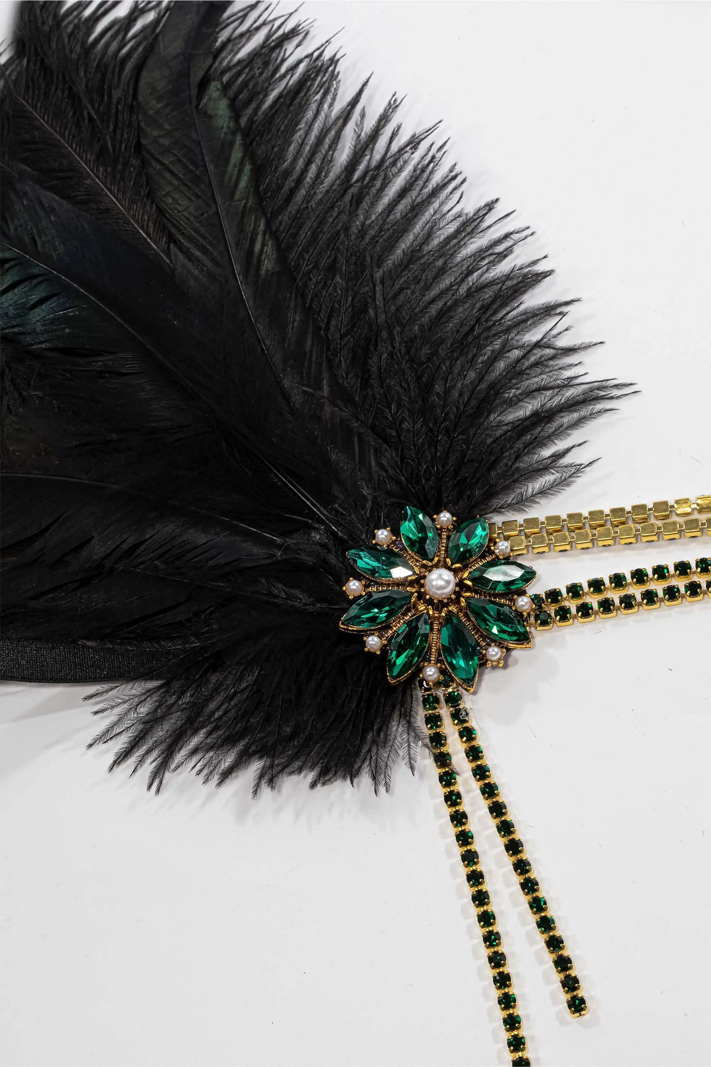 Rhinestone Studded Feather Headband