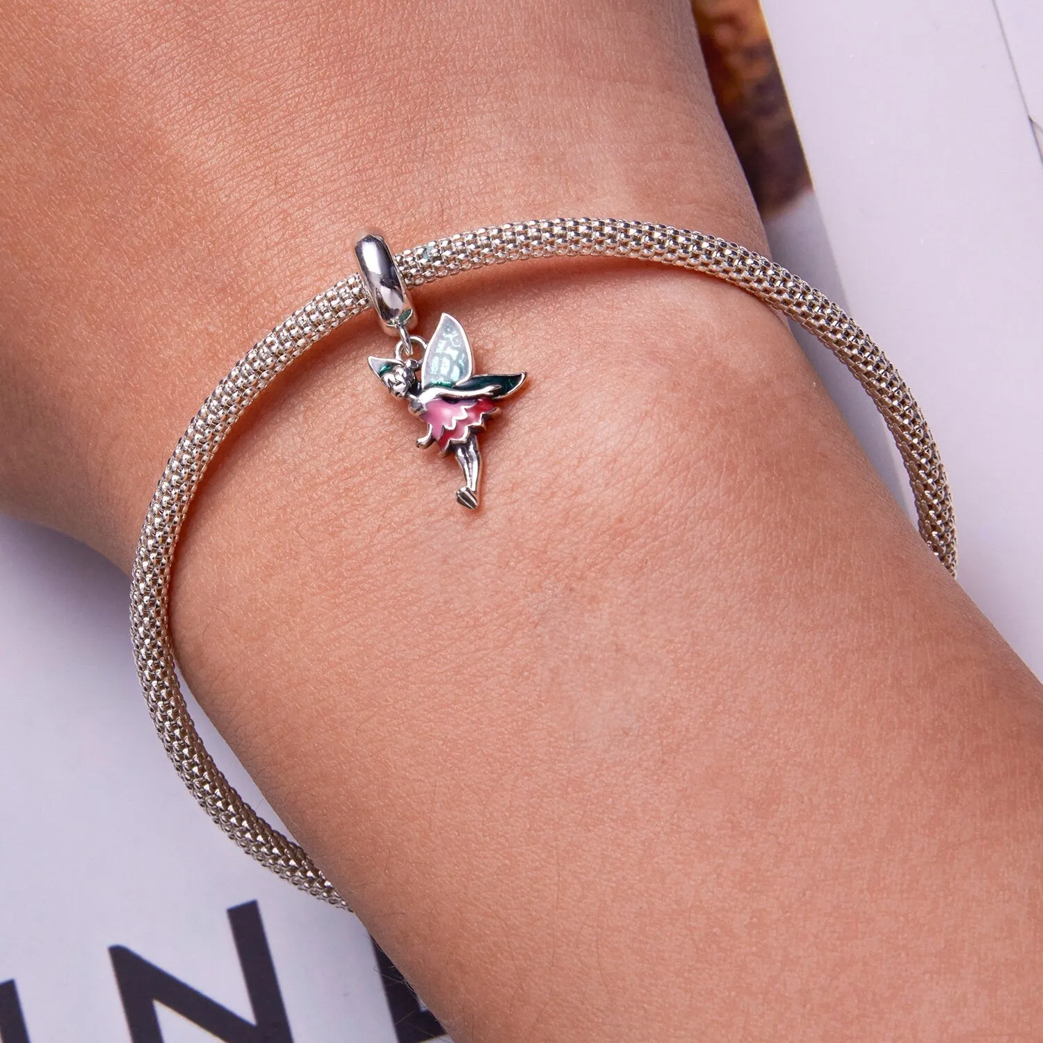S925 Silver Fairy Pendant Charm For Bracelet and Necklace