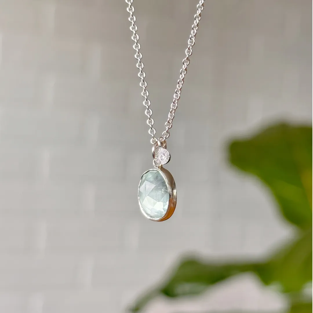 Silver Aqua Theia Necklace