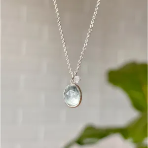 Silver Aqua Theia Necklace