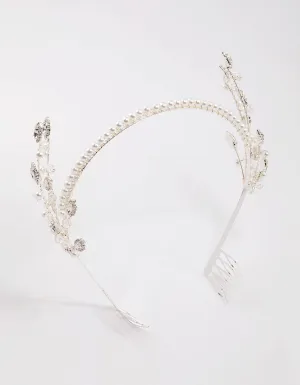 Silver Pearl & Diamante Headband