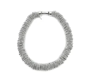 Silver Piano Wire Spring Ring Necklace