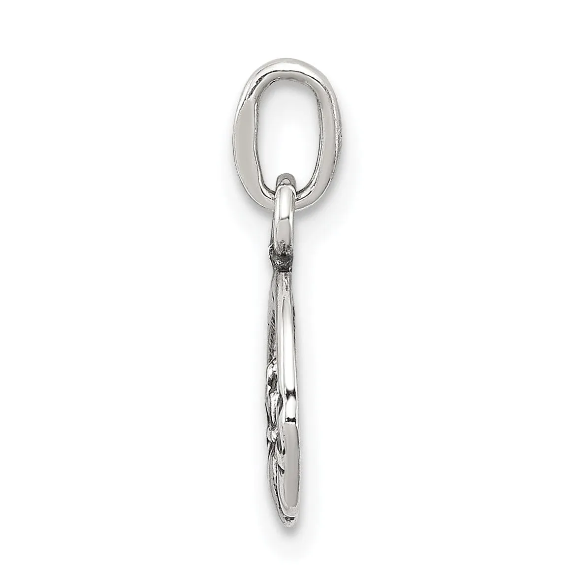 Silver Polished Mini Antiqued Claddagh Charm