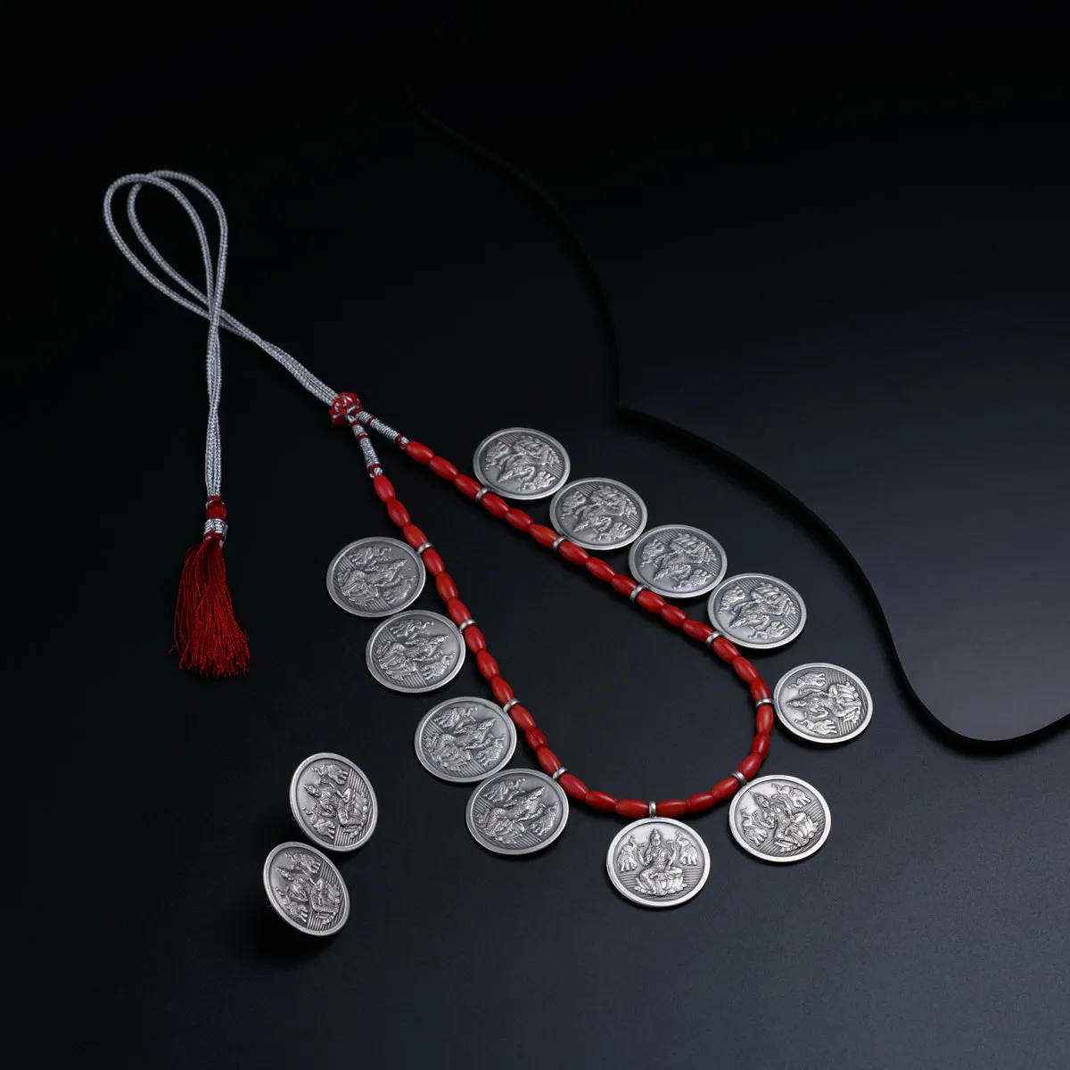 Silver Putali (Coin) Set with corals