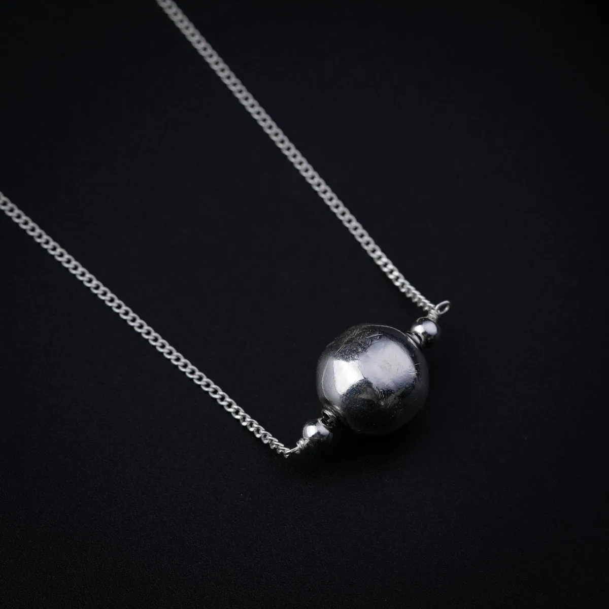 Silver Shiny Tribal Motif Necklace