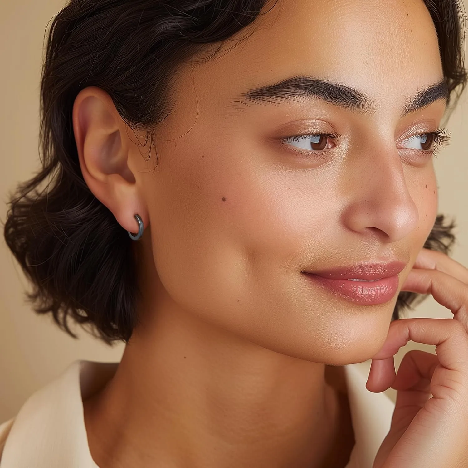 Silvora 925 Sterling Silver Small Hoop Earrings for Women Huggie Earrings Hypoallergenic Cartilage Earrings Tiny Hoops 6mm/8mm/10mm/12mm
