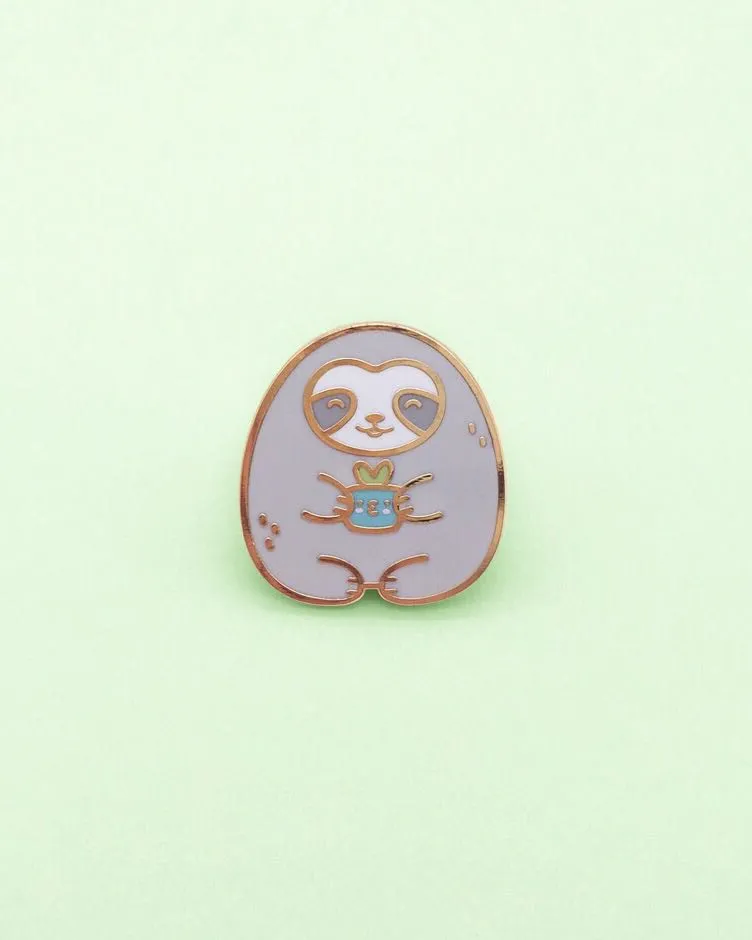 Sloth Plant Pot Pin