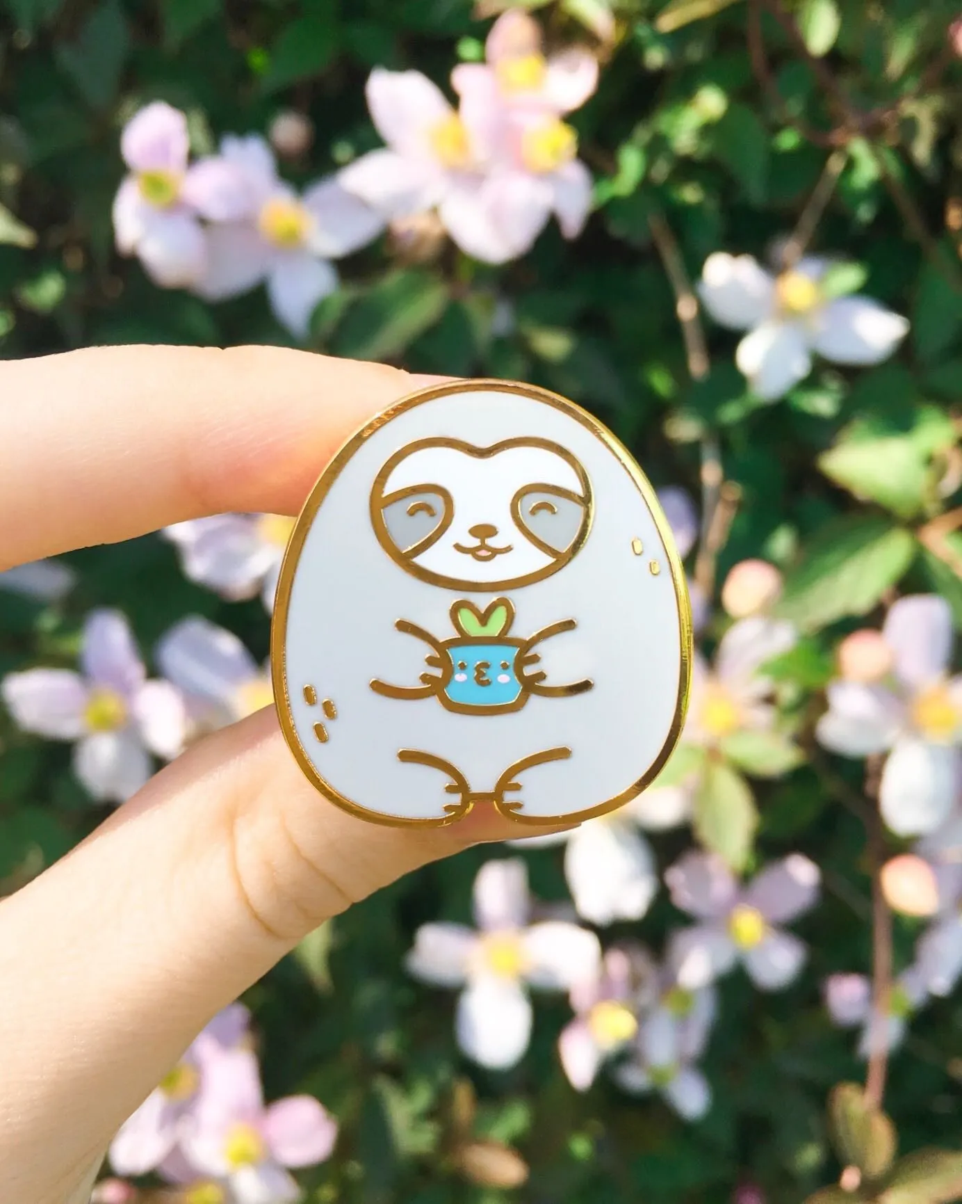 Sloth Plant Pot Pin
