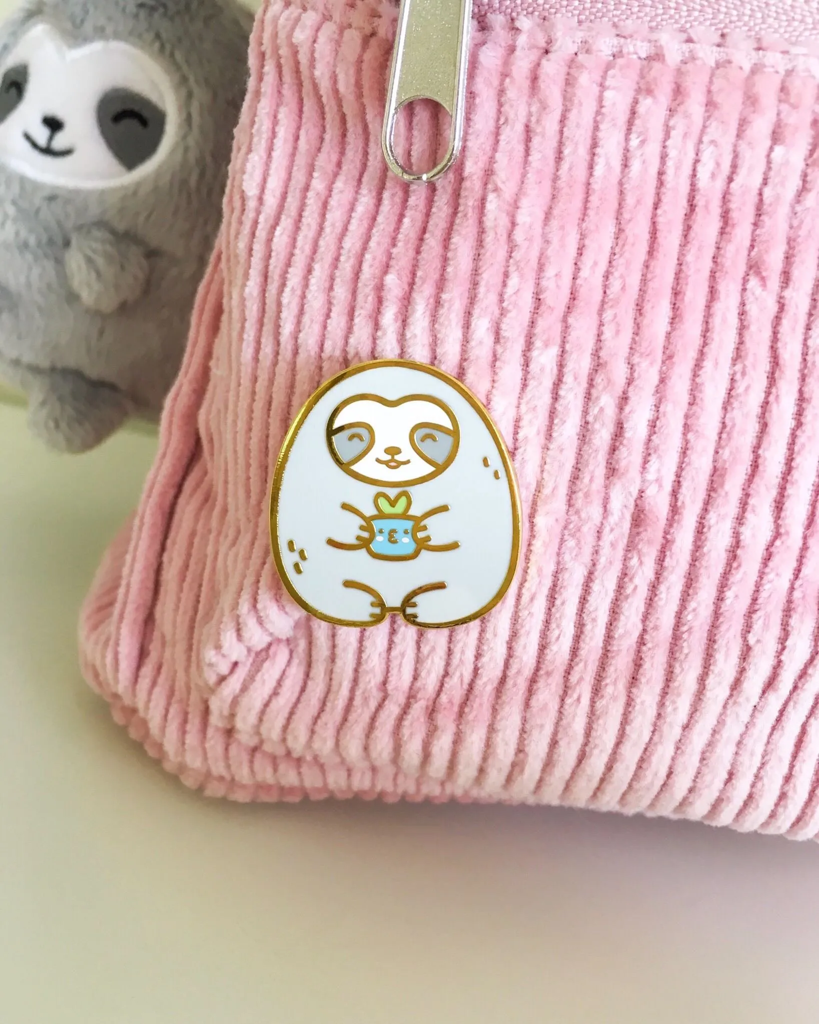 Sloth Plant Pot Pin