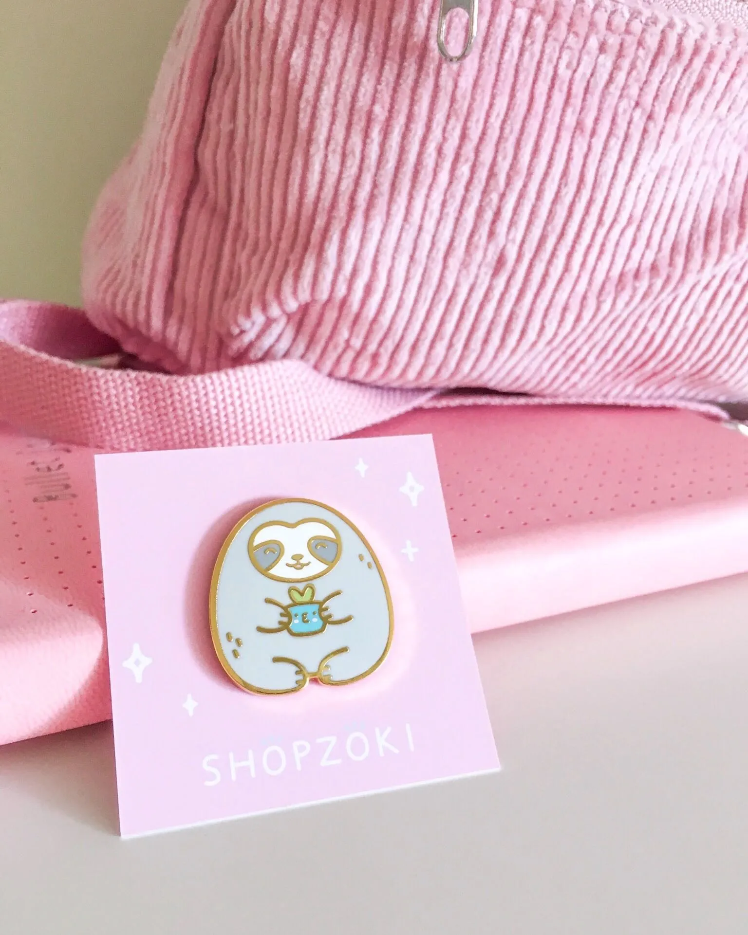 Sloth Plant Pot Pin