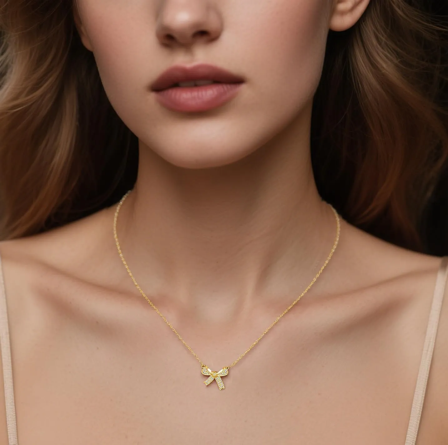SLUYNZ 925 Sterling Silver Small Bow Choker Necklace for Women Teens CZ Bow Pendant Necklace Chain Bow Ribbon Necklace Mother's Day Gifts