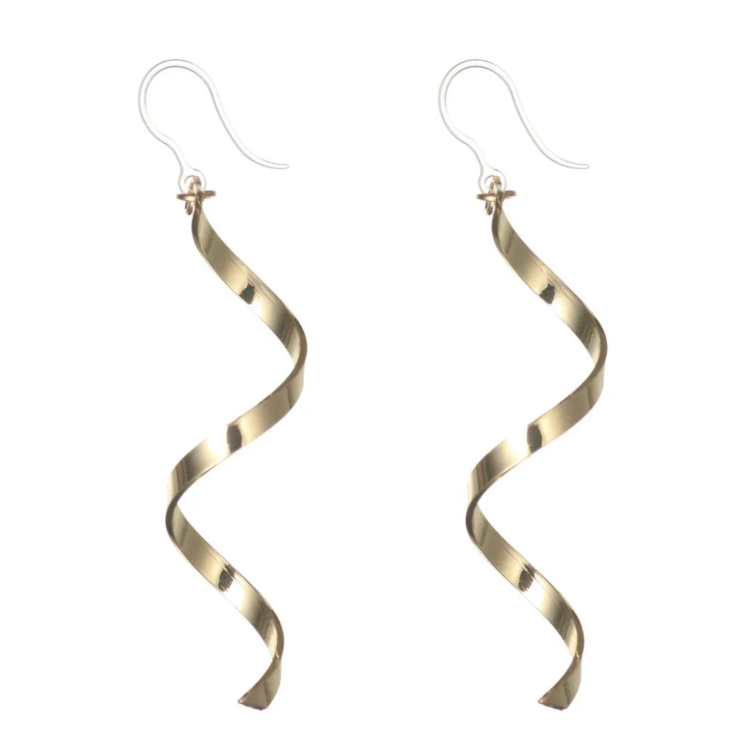 Spiral Dangles Hypoallergenic Earrings for Sensitive Ears Made with Plastic Posts