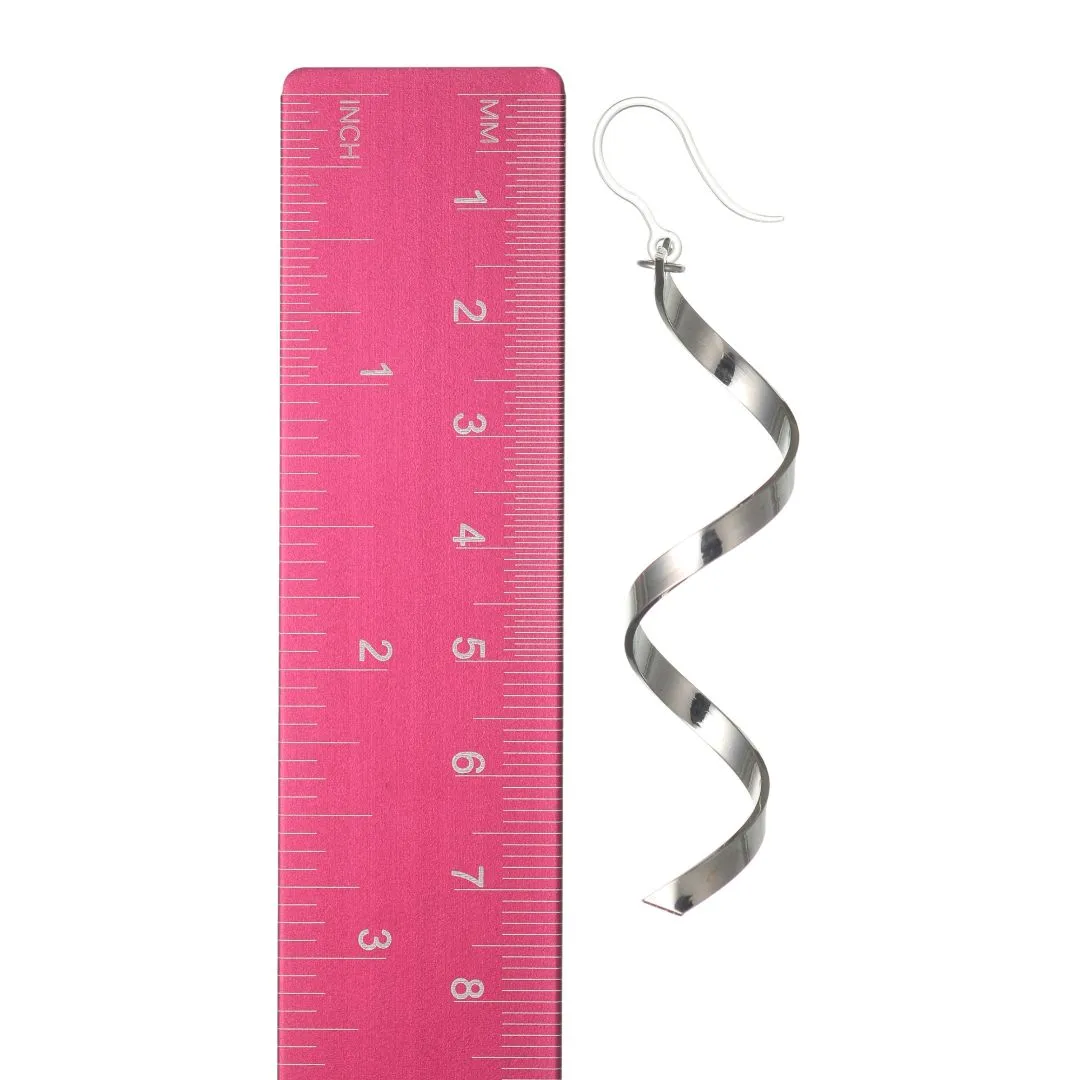 Spiral Dangles Hypoallergenic Earrings for Sensitive Ears Made with Plastic Posts