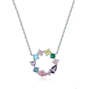 Spring Wreath Charm Sterling Silver Necklace