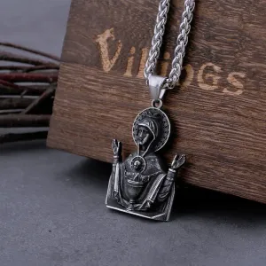 Stainless Steel Santa Maria Prayer Viking Necklace