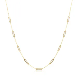 Stone Block Necklace - Mother of Pearl