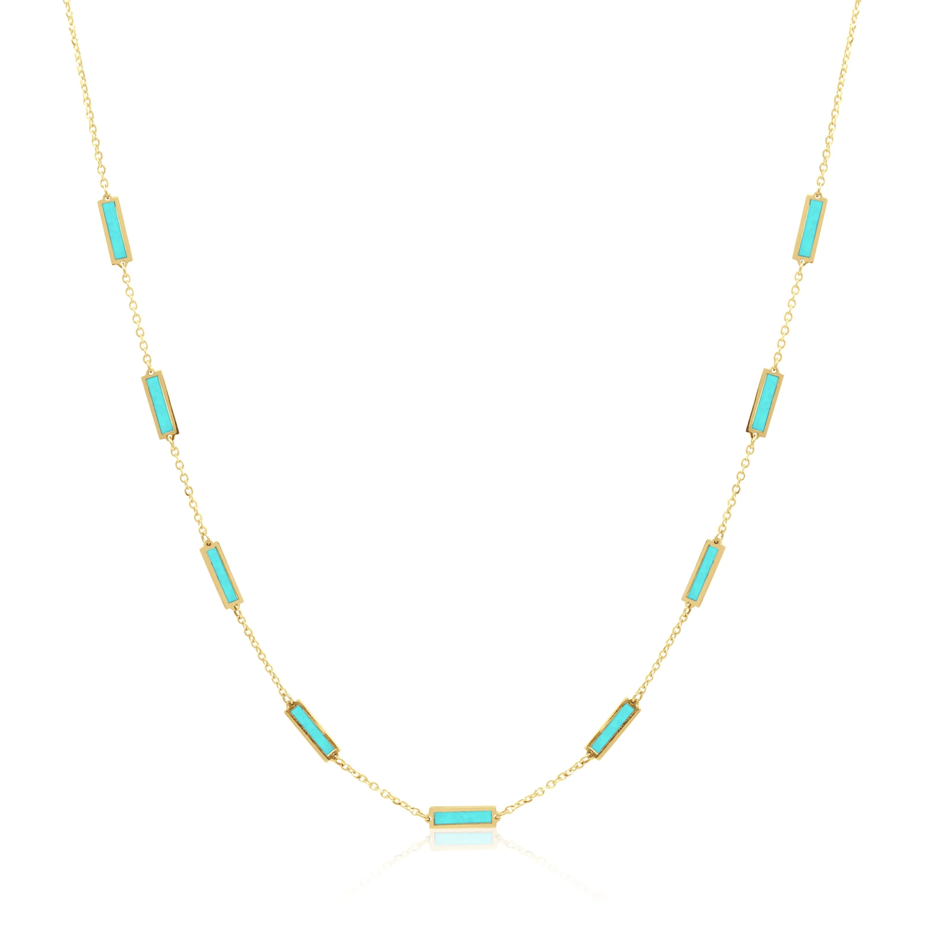 Stone Block Necklace - Mother of Pearl