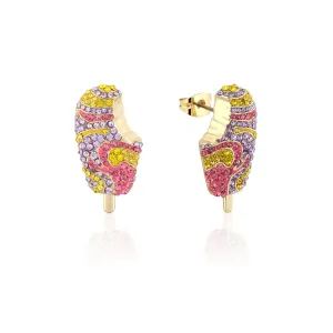 Streets Paddle Pop Gold Plated Stainless Steel Rainbow Crystal Stud Earrings
