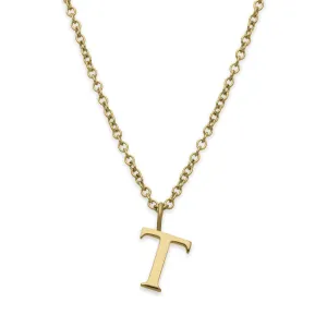 T Letter Gold Necklace