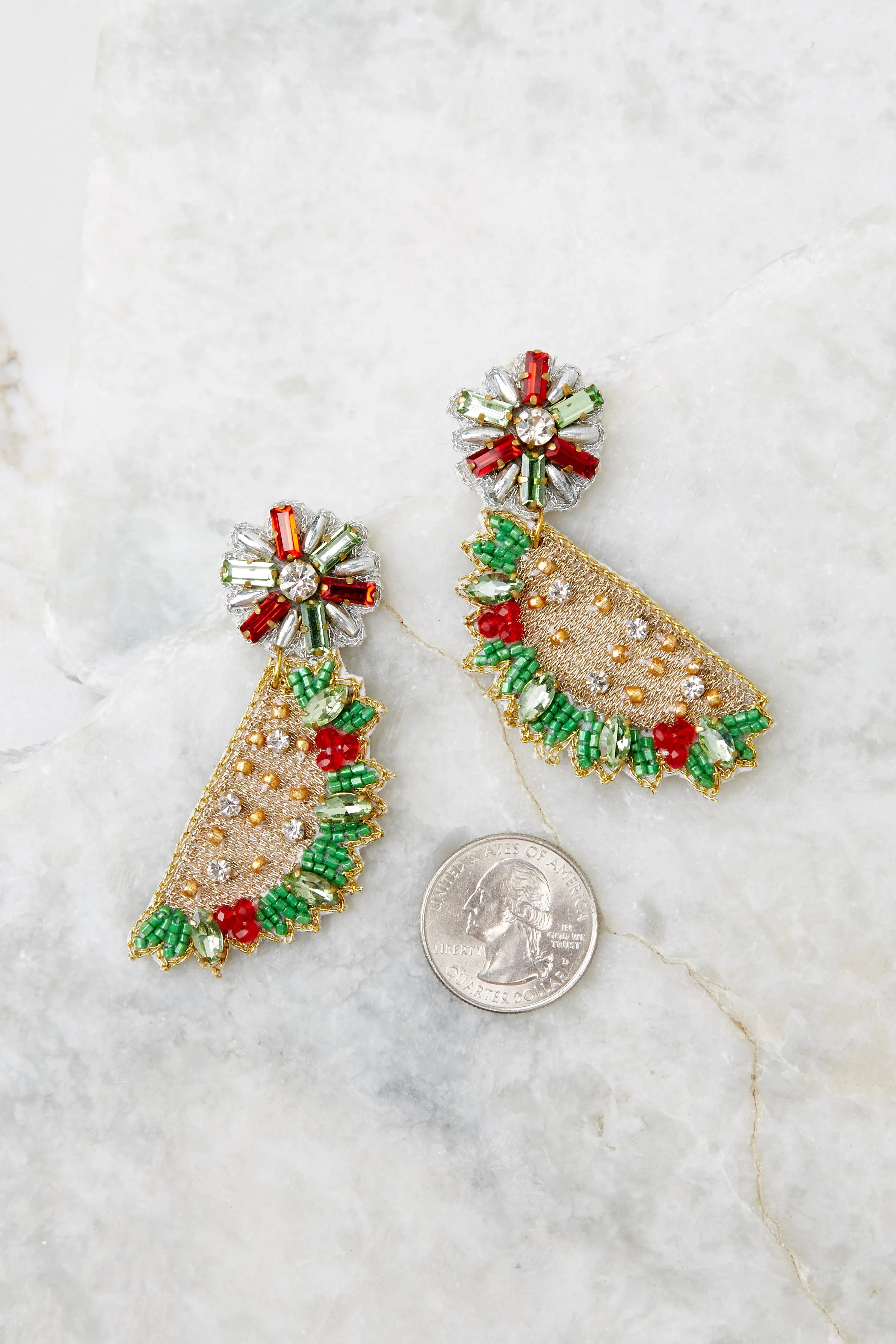 Taco Time Beige Multi Beaded Earrings