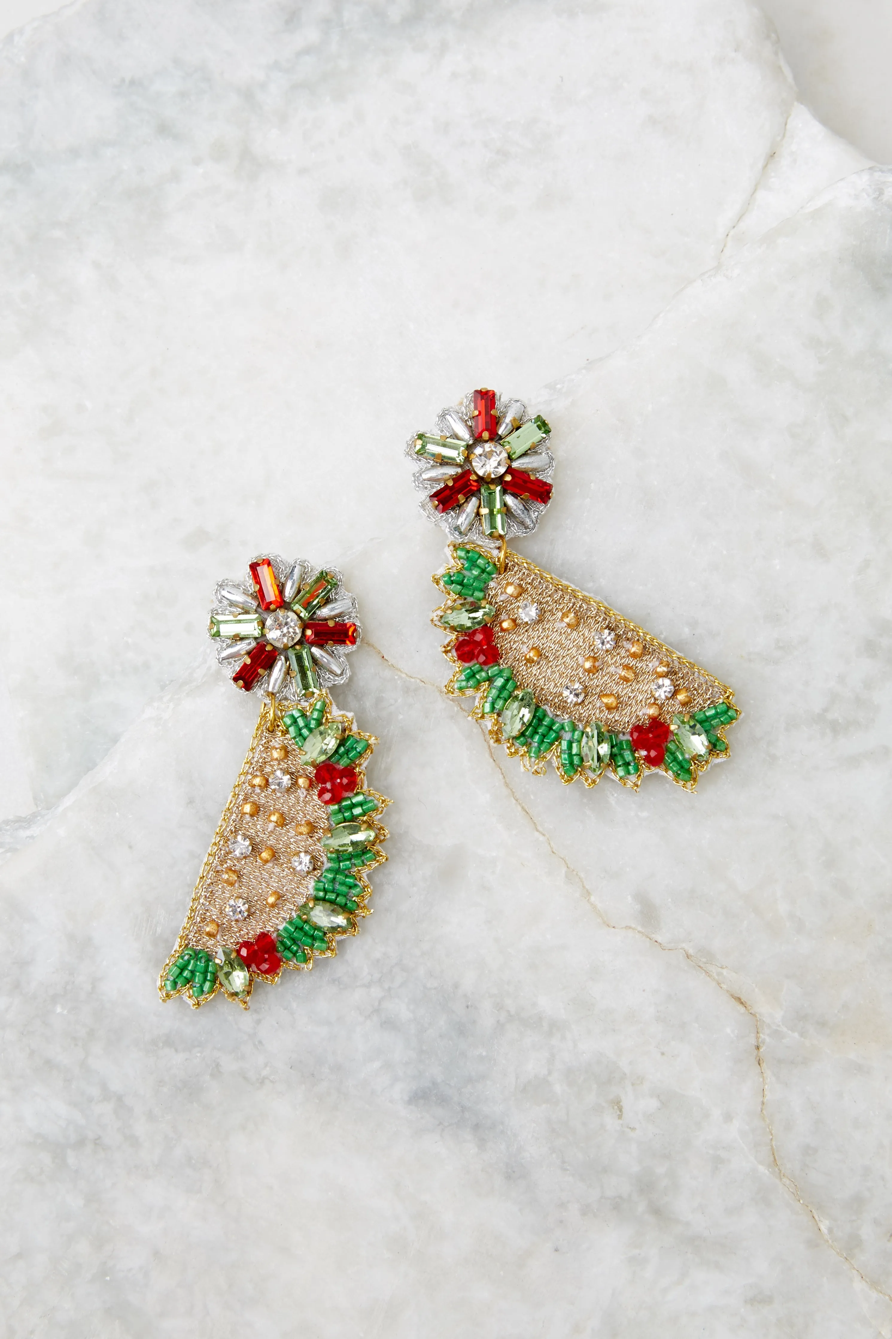 Taco Time Beige Multi Beaded Earrings