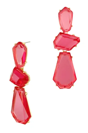 That Glamour Pink & Gold Stones Earrings