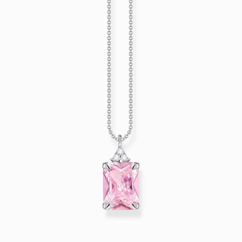 Thomas Sabo Necklace with Pink and White Stones - Silver