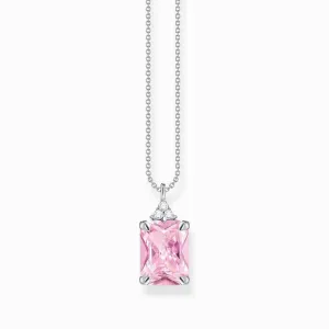 Thomas Sabo Necklace with Pink and White Stones - Silver