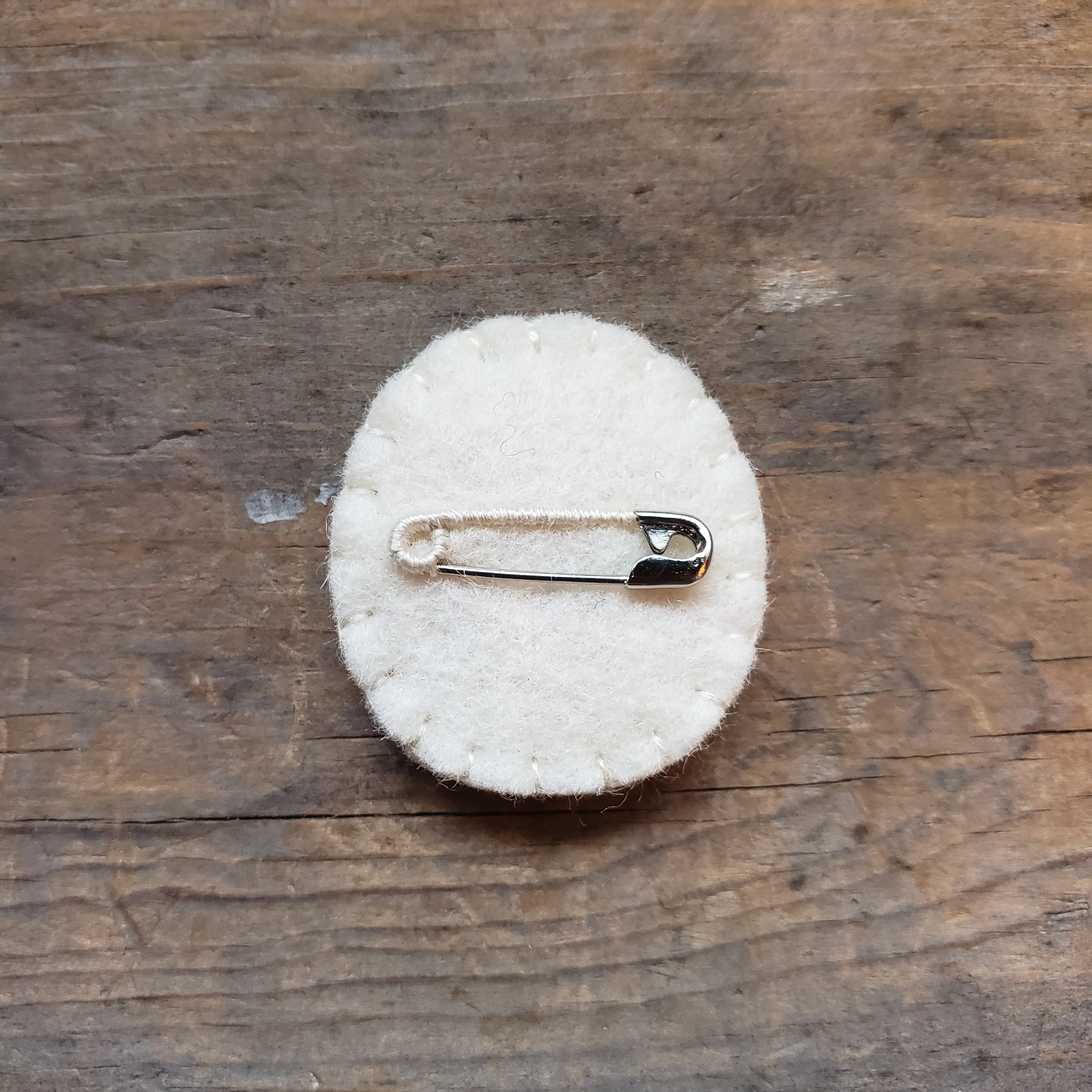 Tiny Embroidered Stump House Brooch